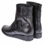 Ghete dama, casual, din piele naturala, cu fermoar, negre, imblanite - 964N